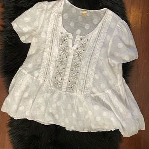 Anthro Leifsdottir Serein Beaded Peplum Blouse